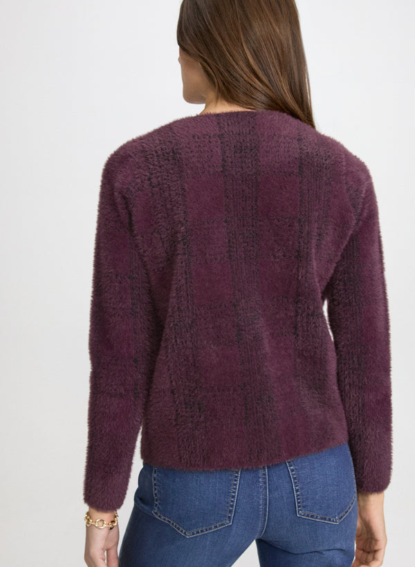 Laura Plaid Brushed Knit Cardigan