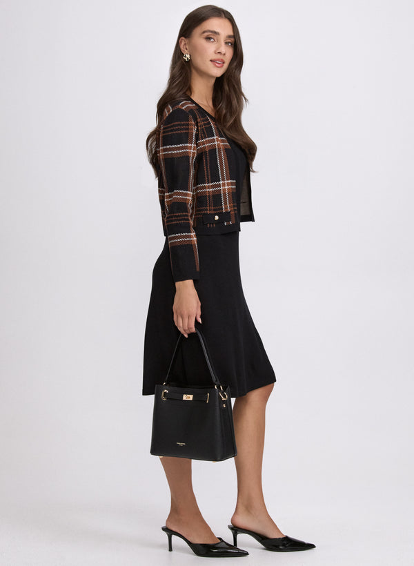 Laura Plaid Jacket & Fit & Flare Dress