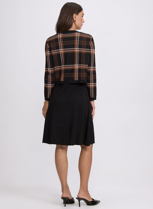 Laura Plaid Jacket & Fit & Flare Dress