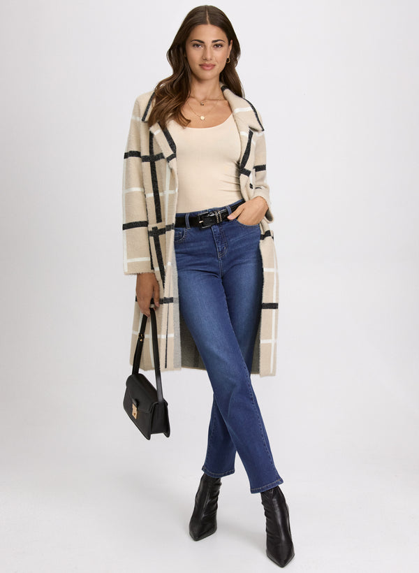 Laura Plaid Knit Cardigan