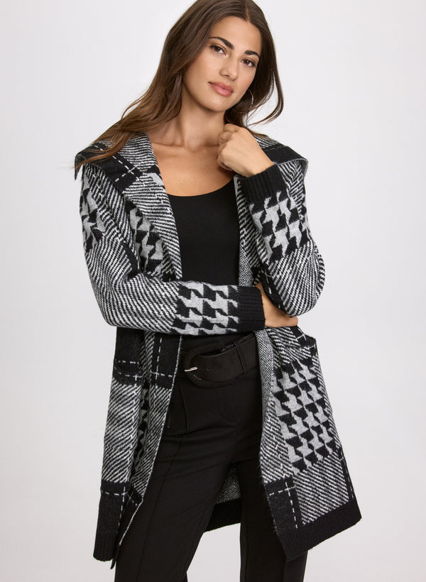 laura Plaid Knit Cardigan