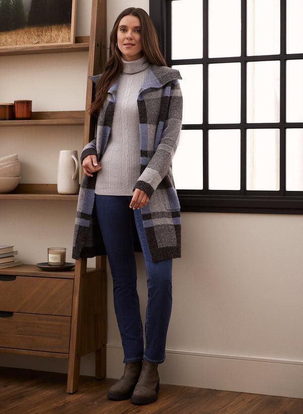 Laura Plaid Long Sleeve Cardigan