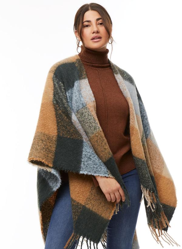 laura Plaid Motif Pashmina Wrap