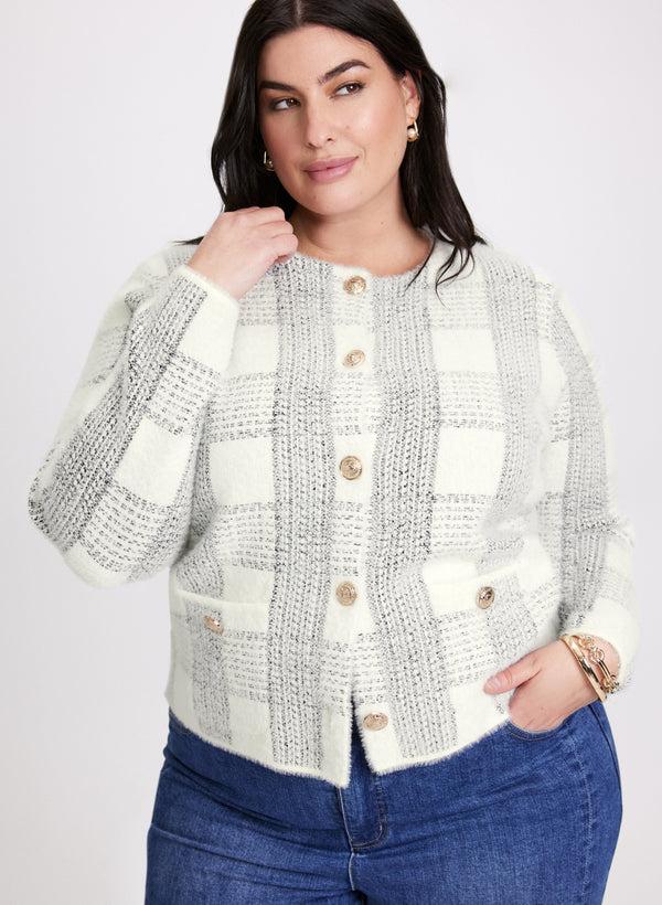 Laura Plaid Print Button Cardigan