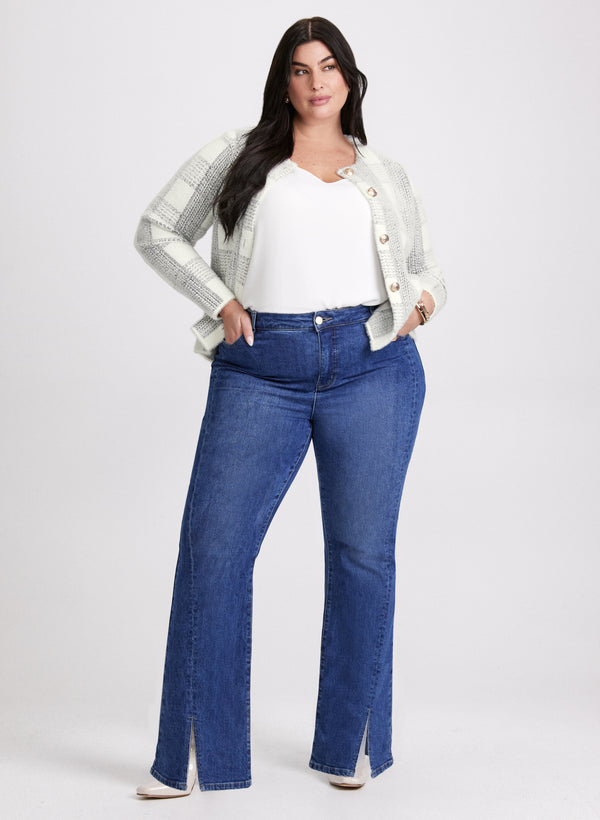 Laura Plaid Print Button Cardigan