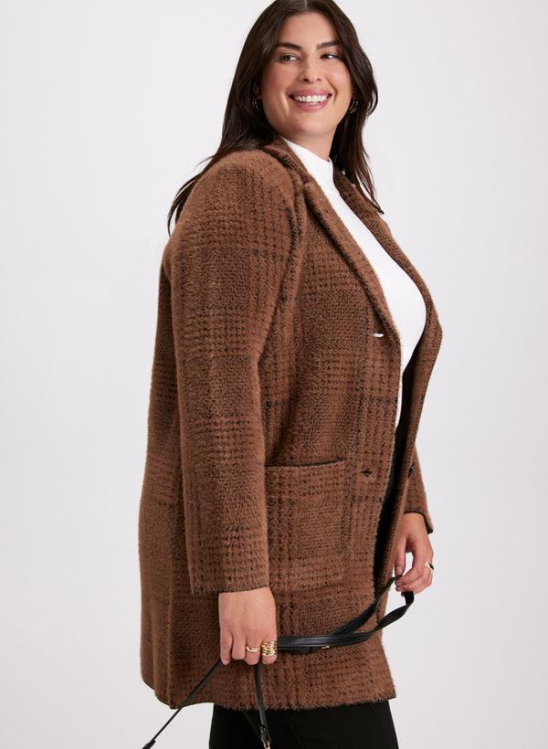 Laura Plaid Print Coatigan