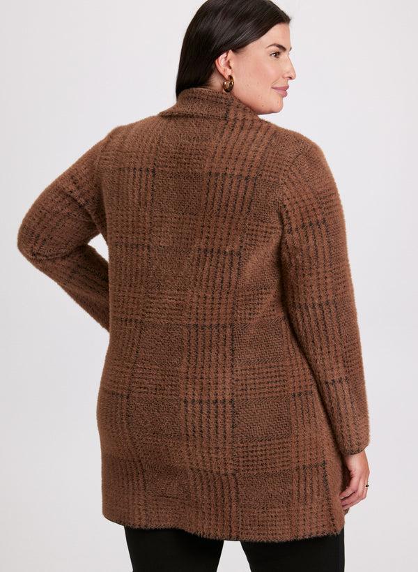 Laura Plaid Print Coatigan