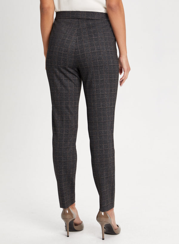 Laura Plaid Print Pull-On Pants