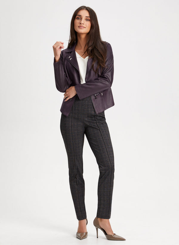 Laura Plaid Print Pull-On Pants