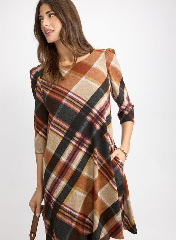 Laura Plaid Sweater Dress