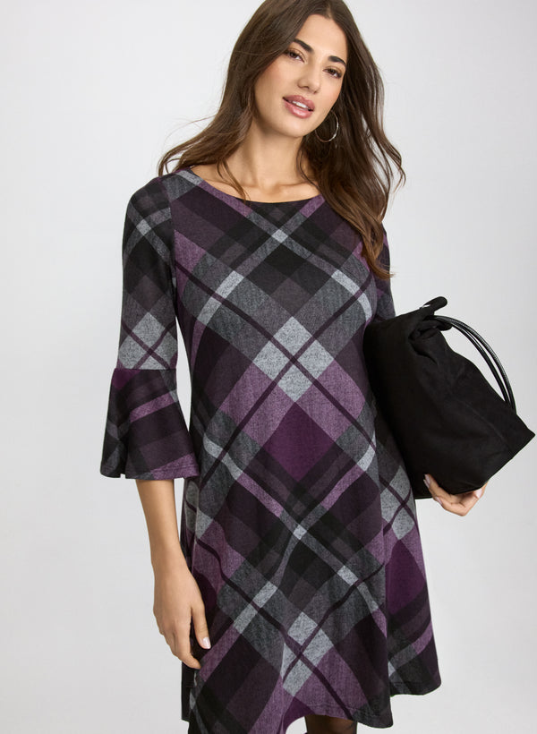 Laura Plaid Sweater Dress