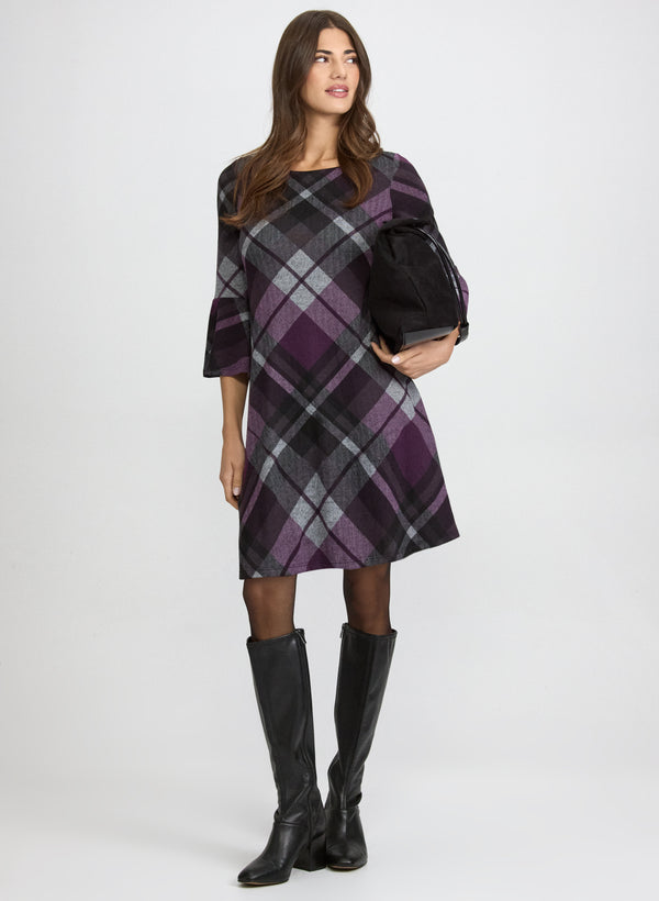 laura Plaid Sweater Dress