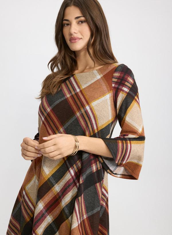 Laura Plaid Sweater Dress