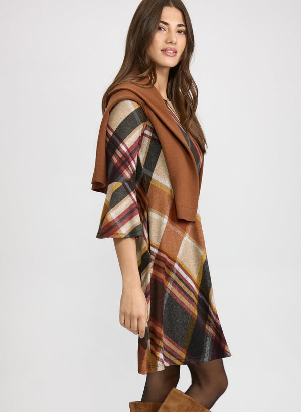 Laura Plaid Sweater Dress