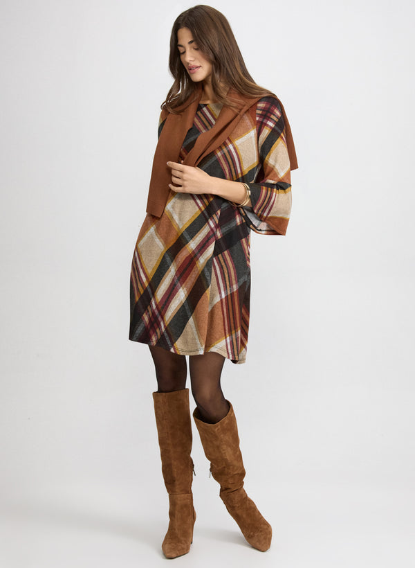 laura Plaid Sweater Dress