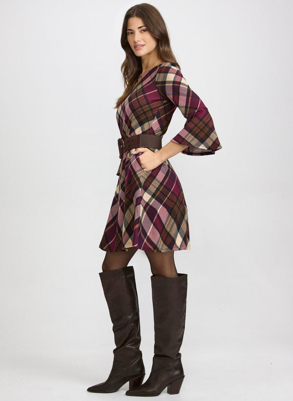Laura Plaid Sweater Dress