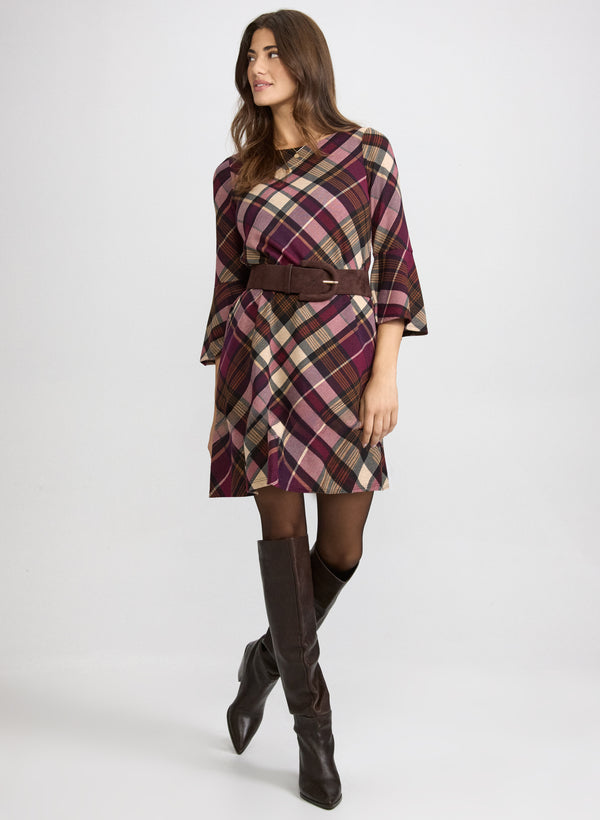 laura Plaid Sweater Dress