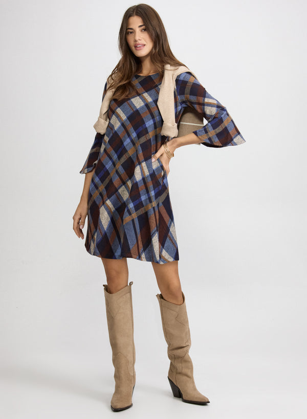 laura Plaid Sweater Dress