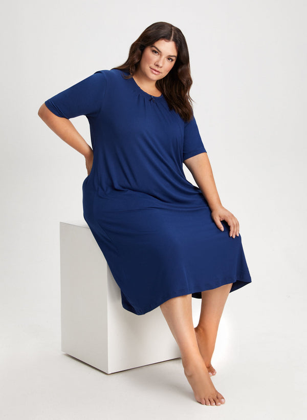 Laura Pleat & Bow Detail Nightgown