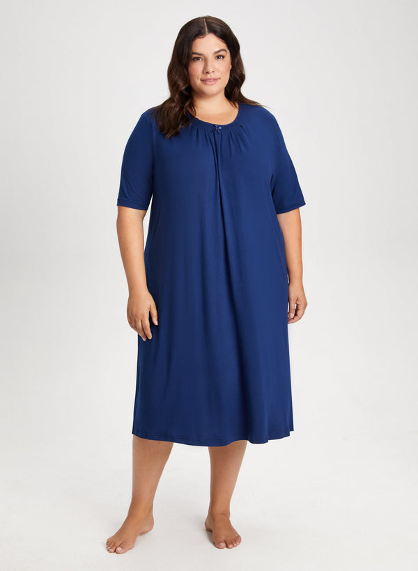 laura Pleat & Bow Detail Nightgown