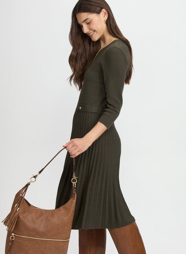 Laura Pleated Fit & Flare Dress