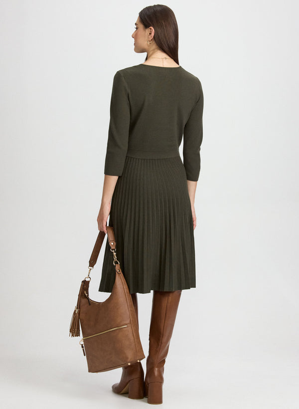 Laura Pleated Fit & Flare Dress