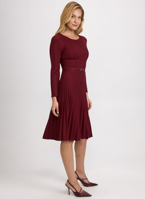 Laura Pleated Knit Dress