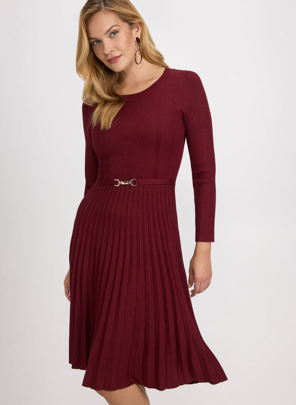 Laura Pleated Knit Dress