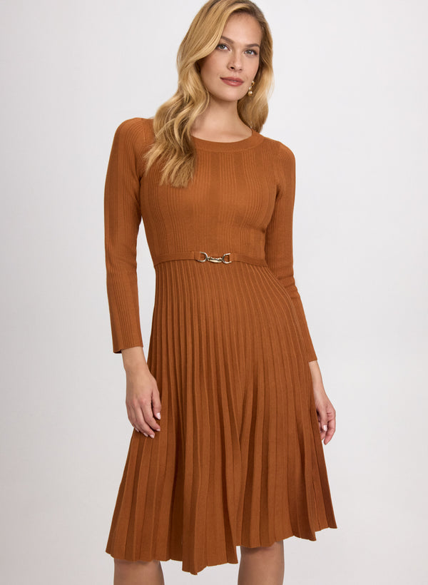 Laura Pleated Knit Dress