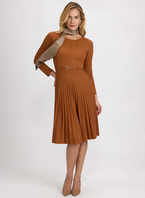 laura Pleated Knit Dress