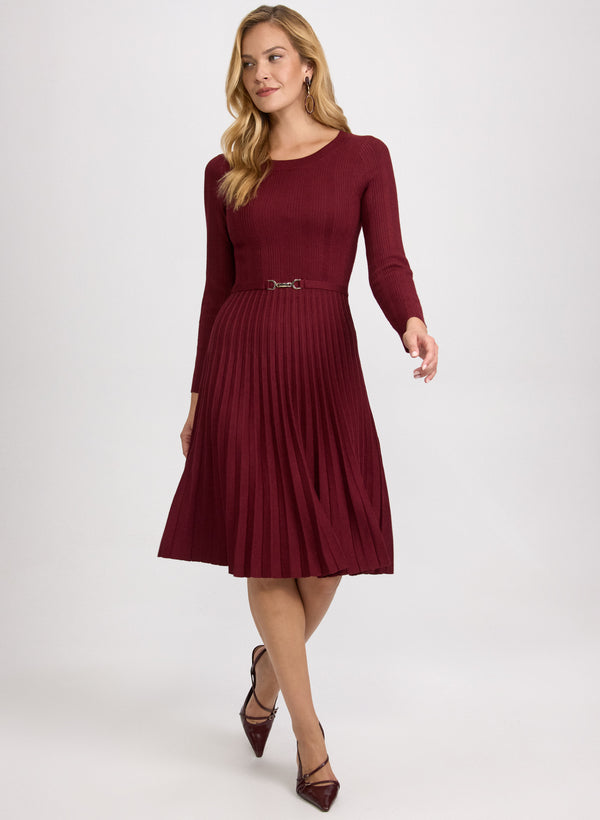 laura Pleated Knit Dress