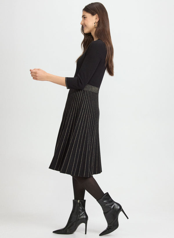 Laura Pleated Metallic Dress