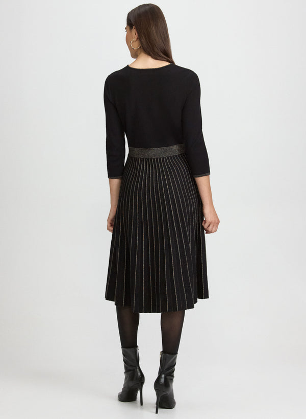 Laura Pleated Metallic Dress