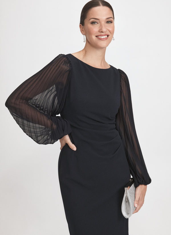 Laura Pleated Sleeve Dress