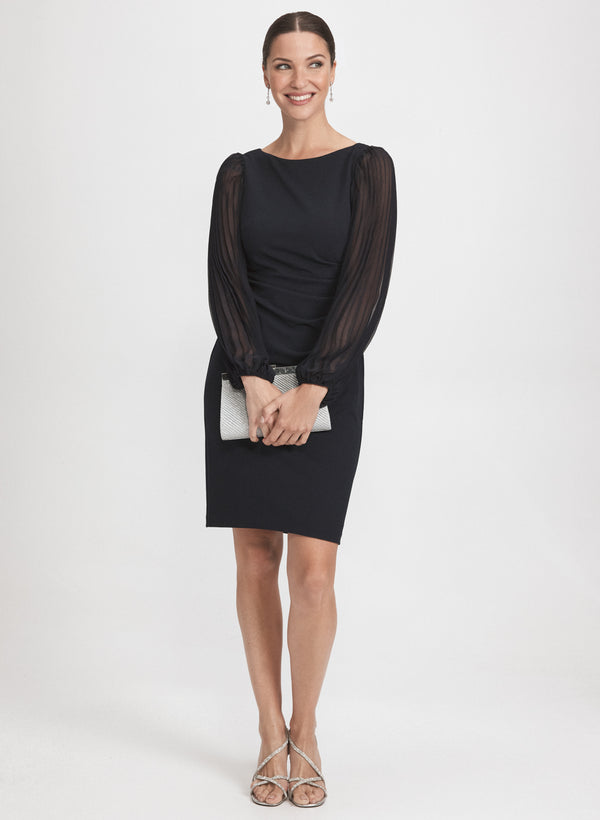 laura Pleated Sleeve Dress