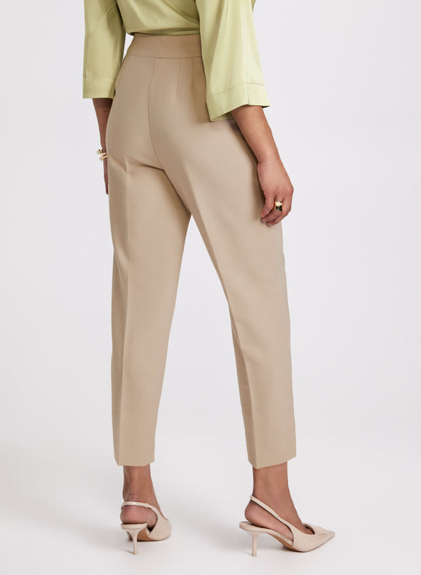 Laura Pleated Slim-Leg Pants