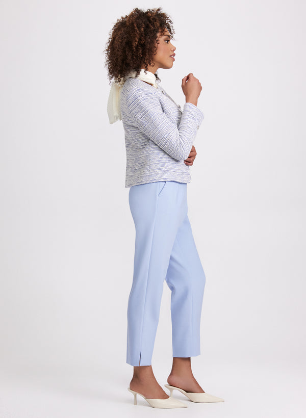 Laura Pleated Slim-Leg Pants