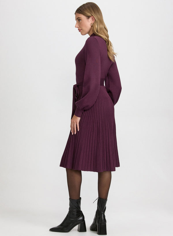 Laura Pleated Sweater Dress