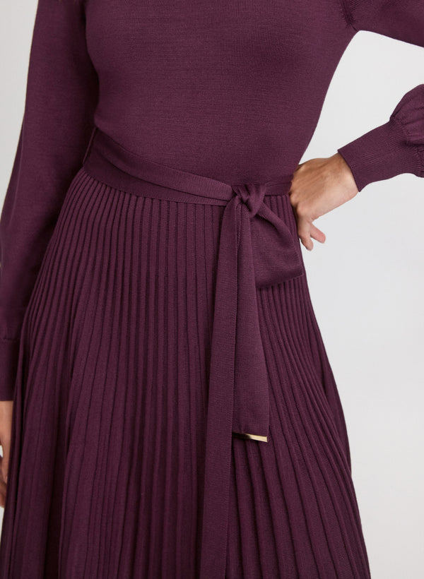 Laura Pleated Sweater Dress