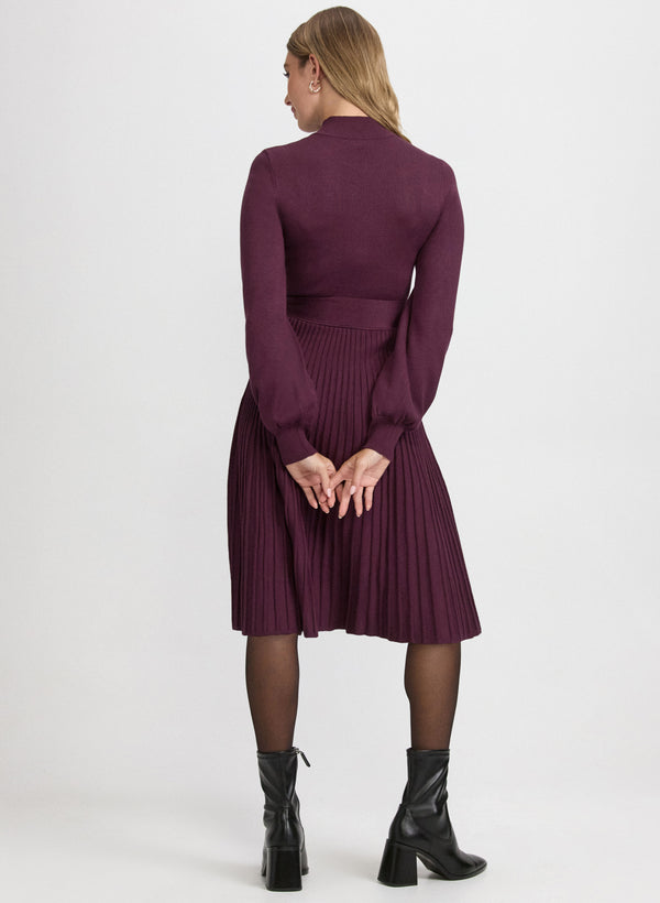 Laura Pleated Sweater Dress