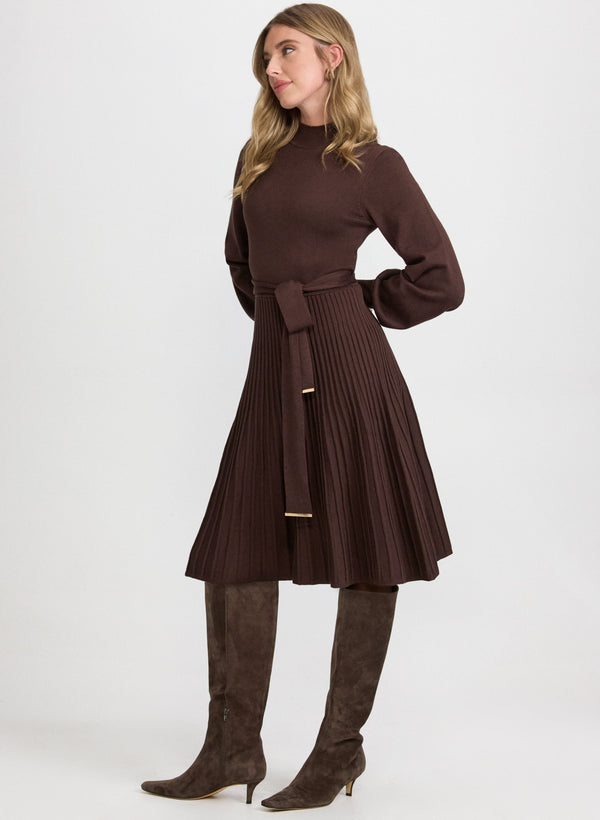 Laura Pleated Sweater Dress
