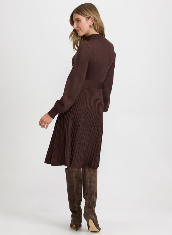 Laura Pleated Sweater Dress