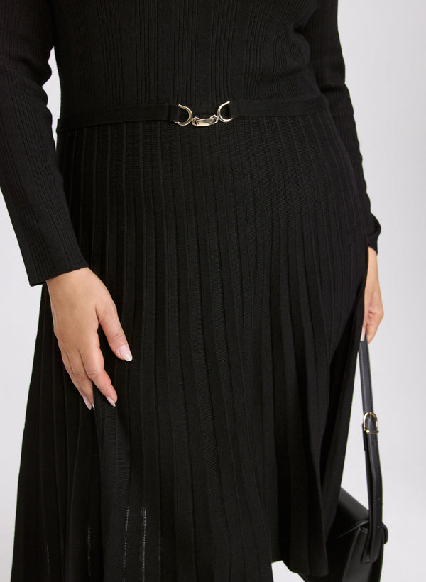 Laura Pleated Sweater Dress