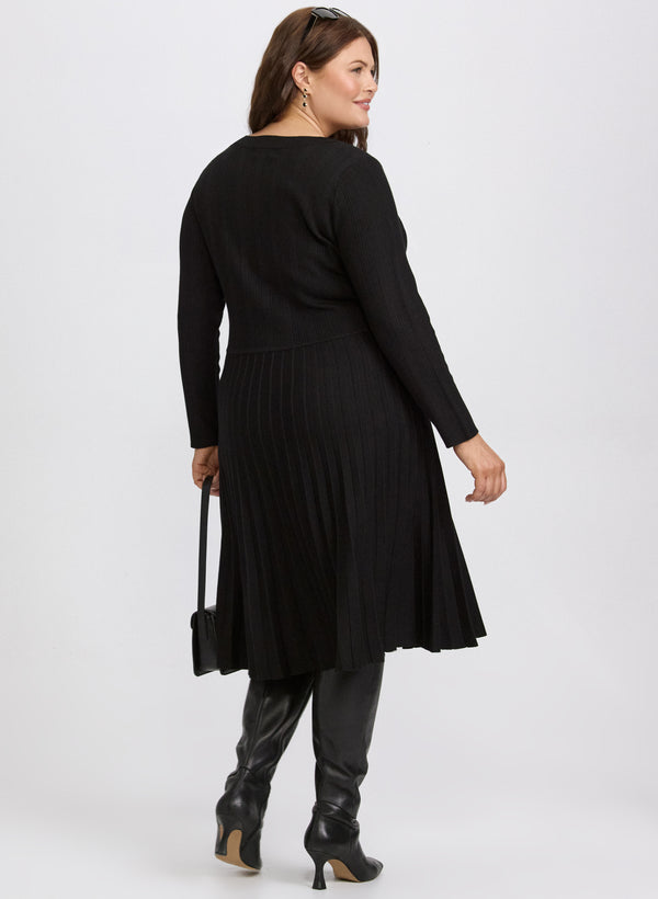 Laura Pleated Sweater Dress