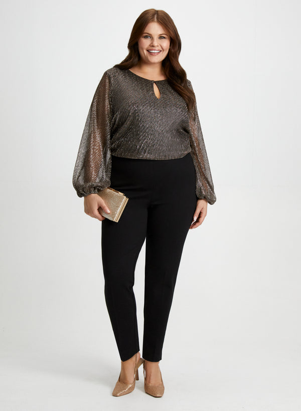 laura Plissé Top & Vegan Leather Pants