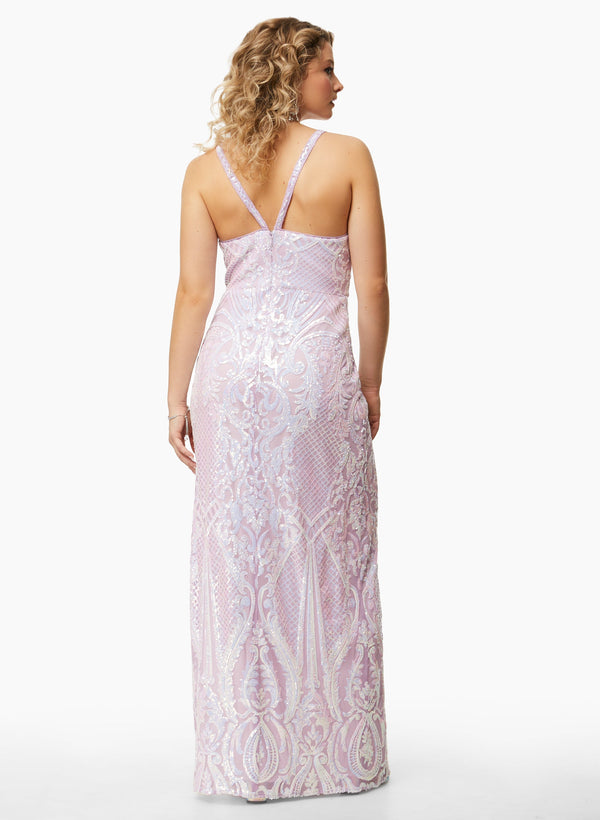 Laura Plunge Neck Sequin Dress