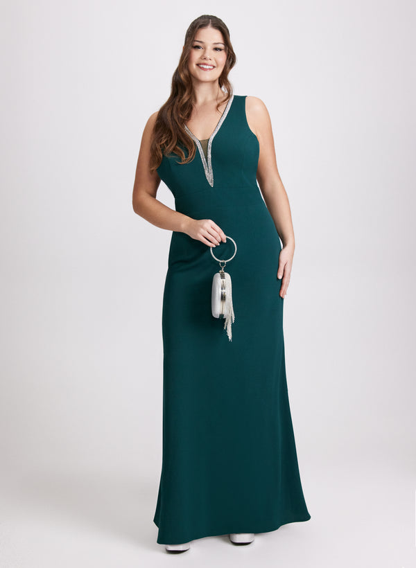 laura Plunging Neck Maxi Dress