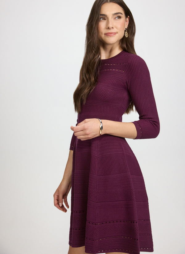Laura Pointelle Detail Knit Dress