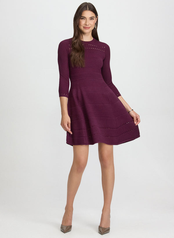 laura Pointelle Detail Knit Dress