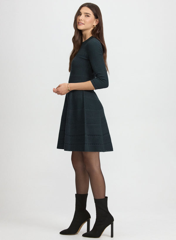 Laura Pointelle Detail Knit Dress